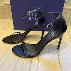 Stuart Weitzman Nudistsong black strappy heels sz 9